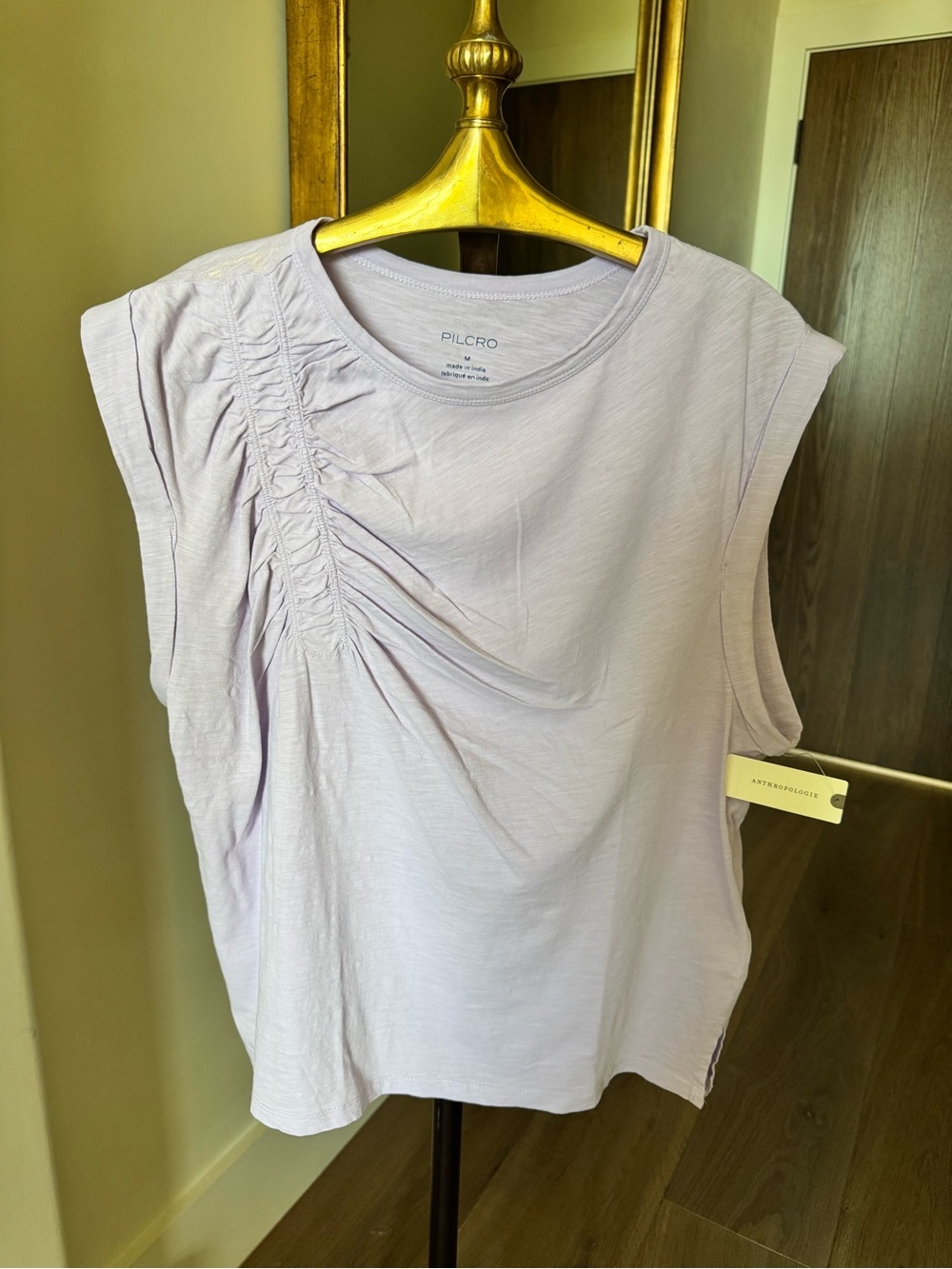 Pilcro Light Lavender Ruched-Side Sleeveless Tank - Picture 5 of 5
